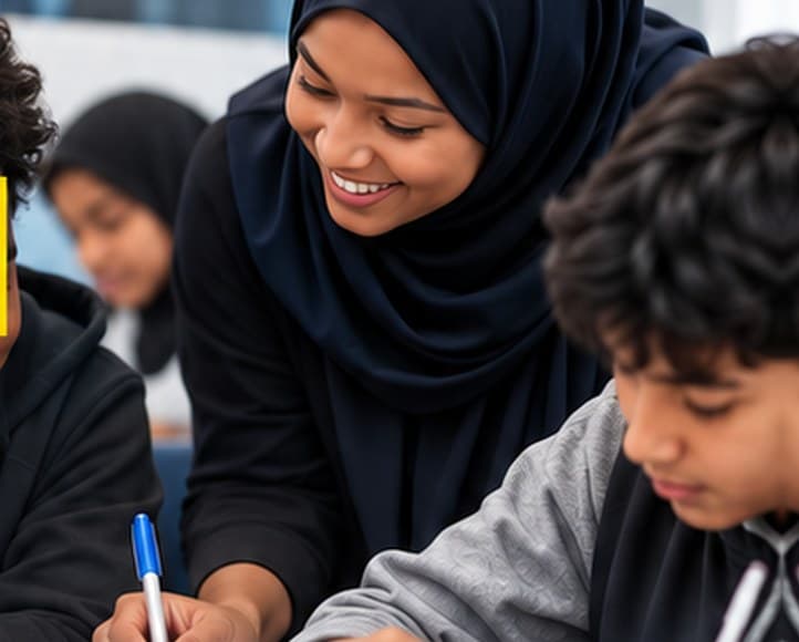 LEC Education students and tutor in a small-group taster lesson